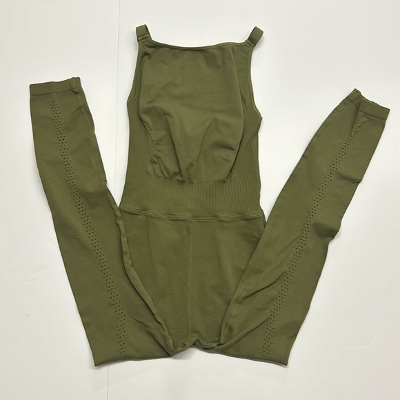 FP Movement Free People Good Karma High Neck Onesie Army Green XS/S NWOT - Picture 2 of 9
